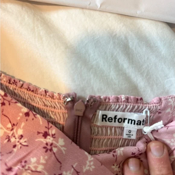 Reformation Pink Floral Long Sleeve Dress - Picture 3 of 6